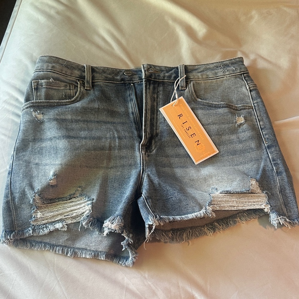 NWT Risen Distressed Denim Shorts